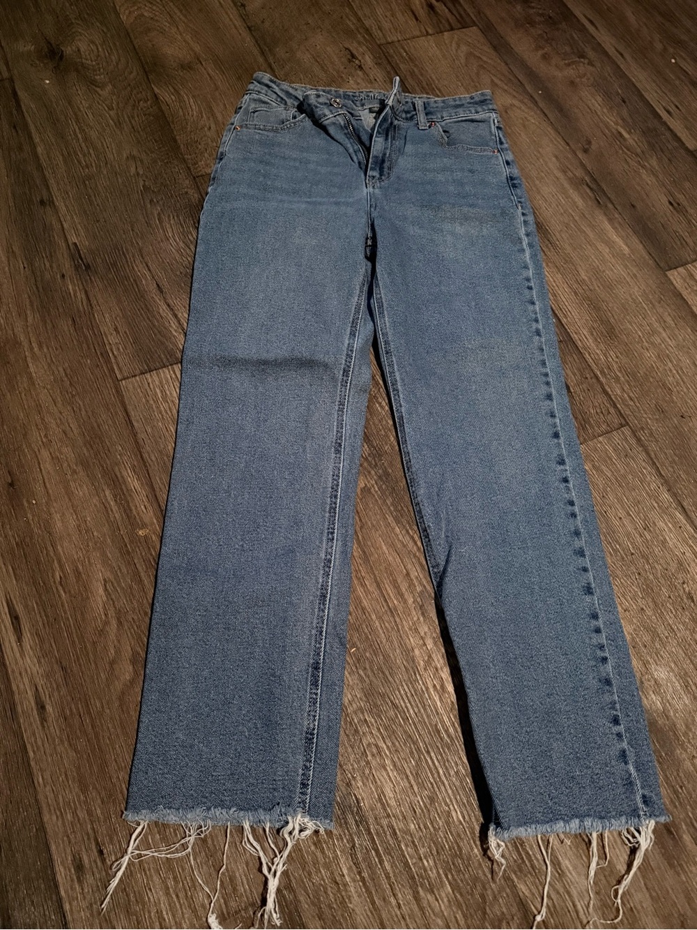 wild fable Light Blue Boyfriend Jeans with Frayed Hem